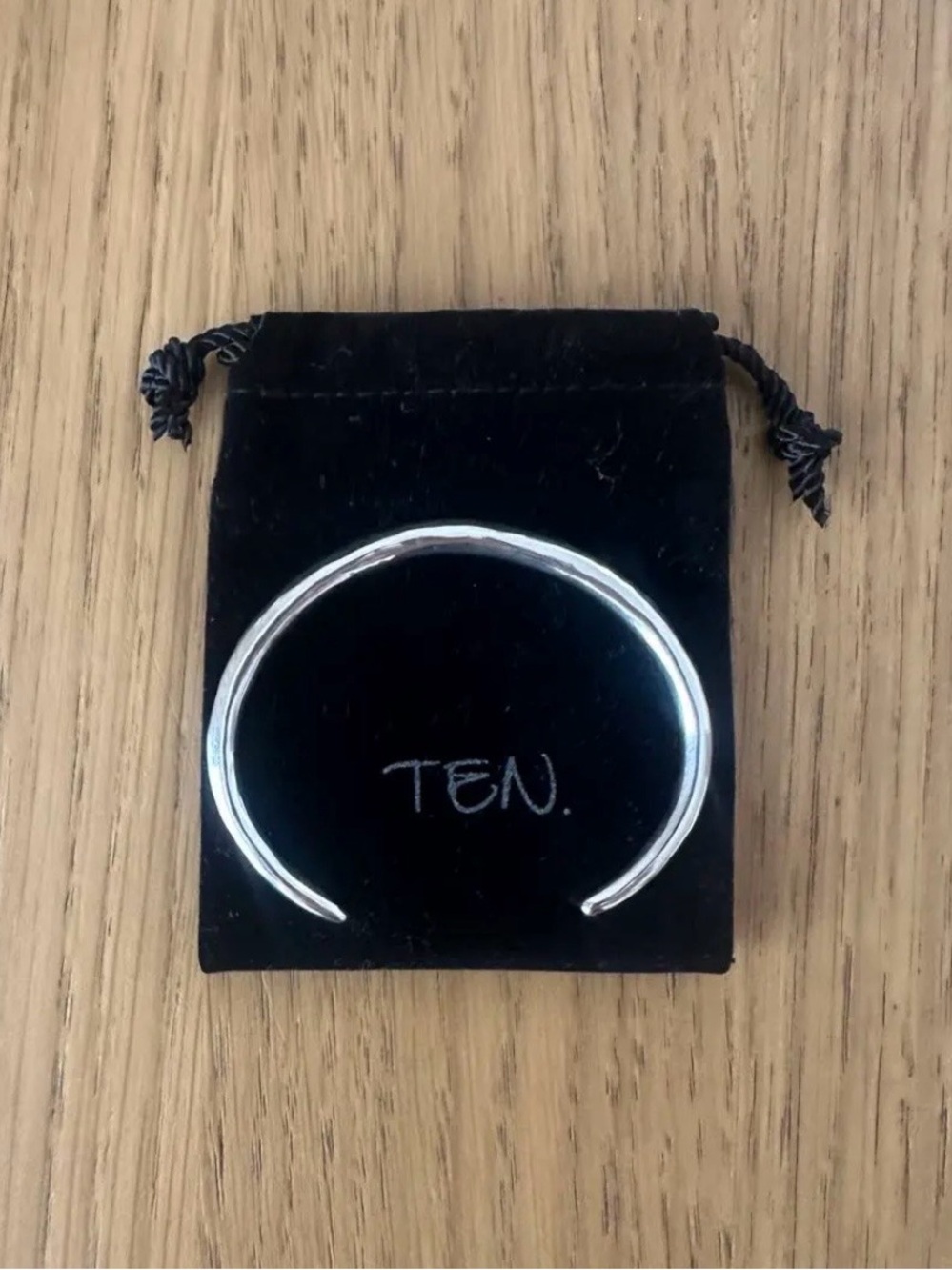TEN. Japan Solid 925 Sterling Silver Irregular Organic Shape Bangle cuff